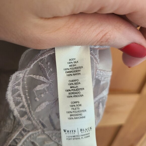 White House Black Market XXS Y2K Silk Embroidered Fairycore Luxury Camisole Top - Picture 8 of 11